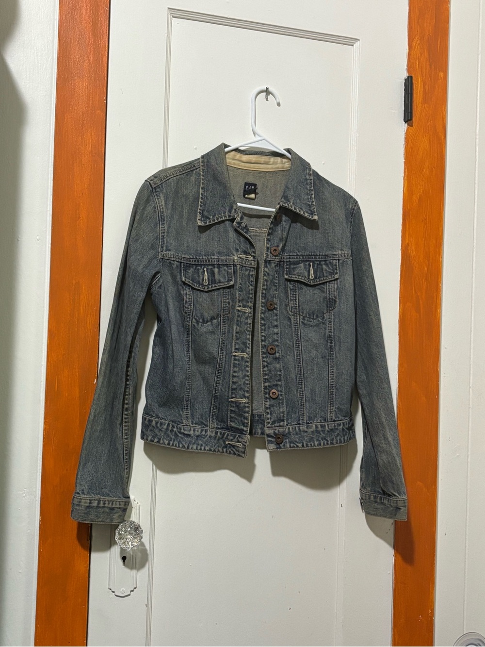 GAP Navy and Tan Cotton Button-Up Shirt
